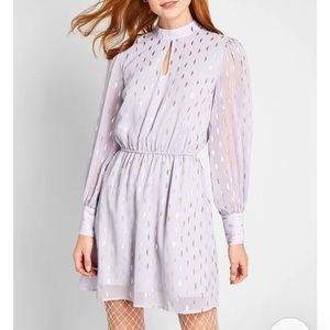 ModCloth Chiffon of You Mock Neck Dress